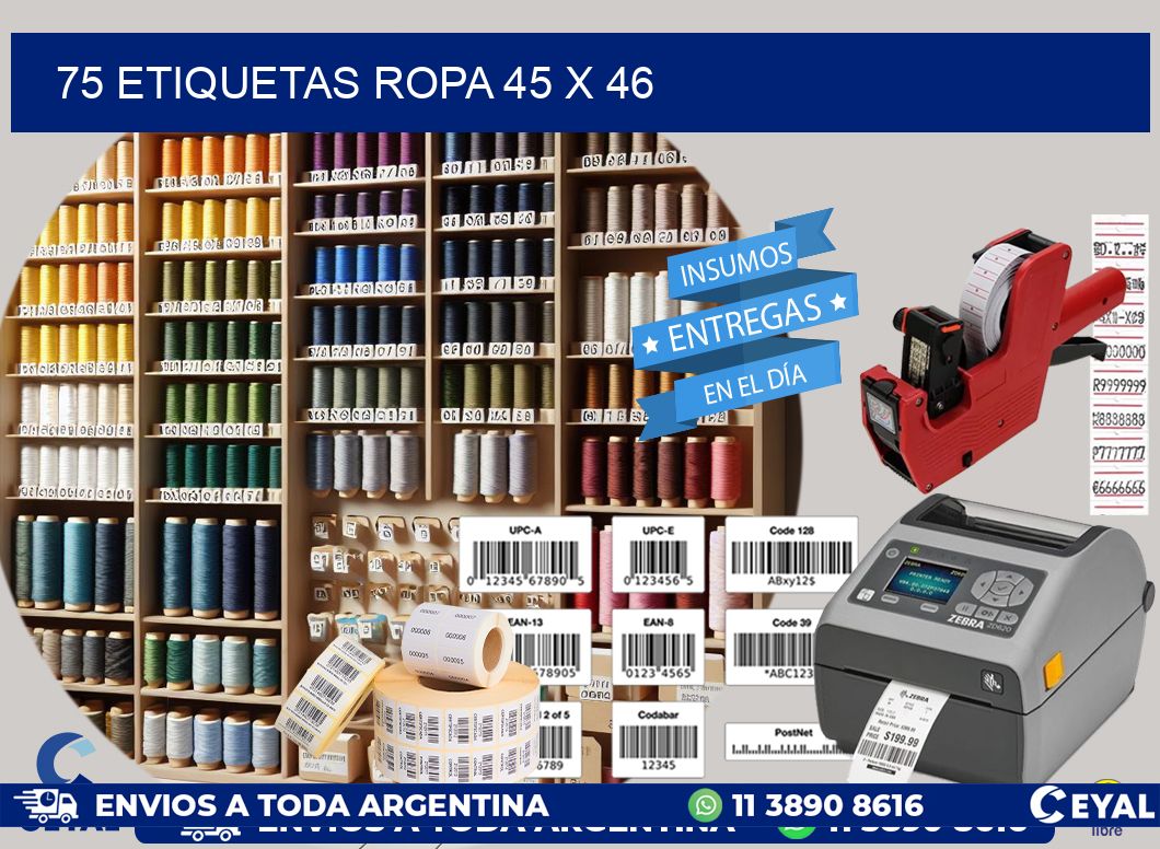 75 ETIQUETAS ROPA 45 x 46