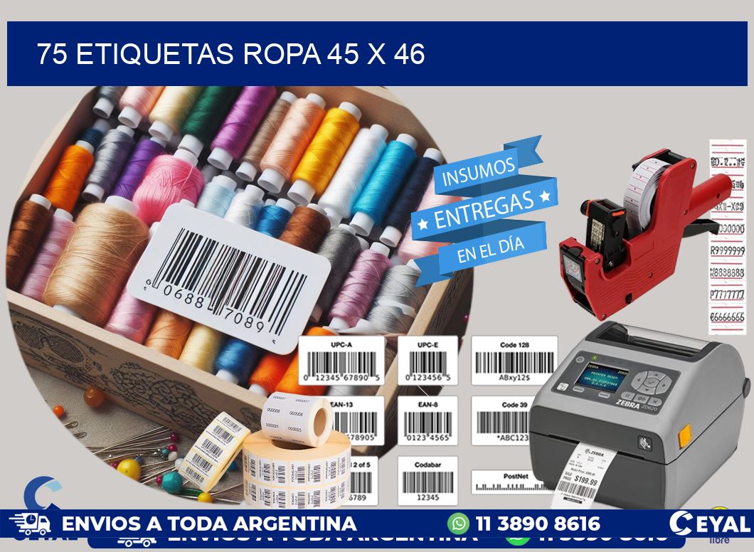 75 ETIQUETAS ROPA 45 x 46