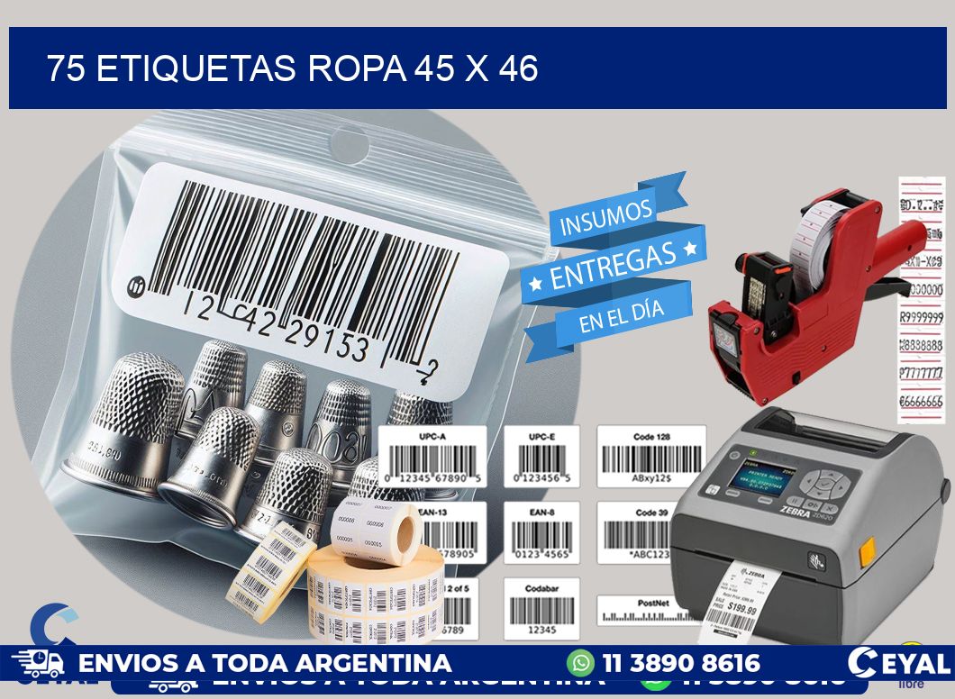 75 ETIQUETAS ROPA 45 x 46