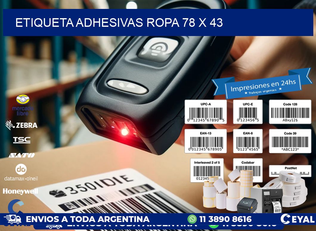 ETIQUETA ADHESIVAS ROPA 78 x 43