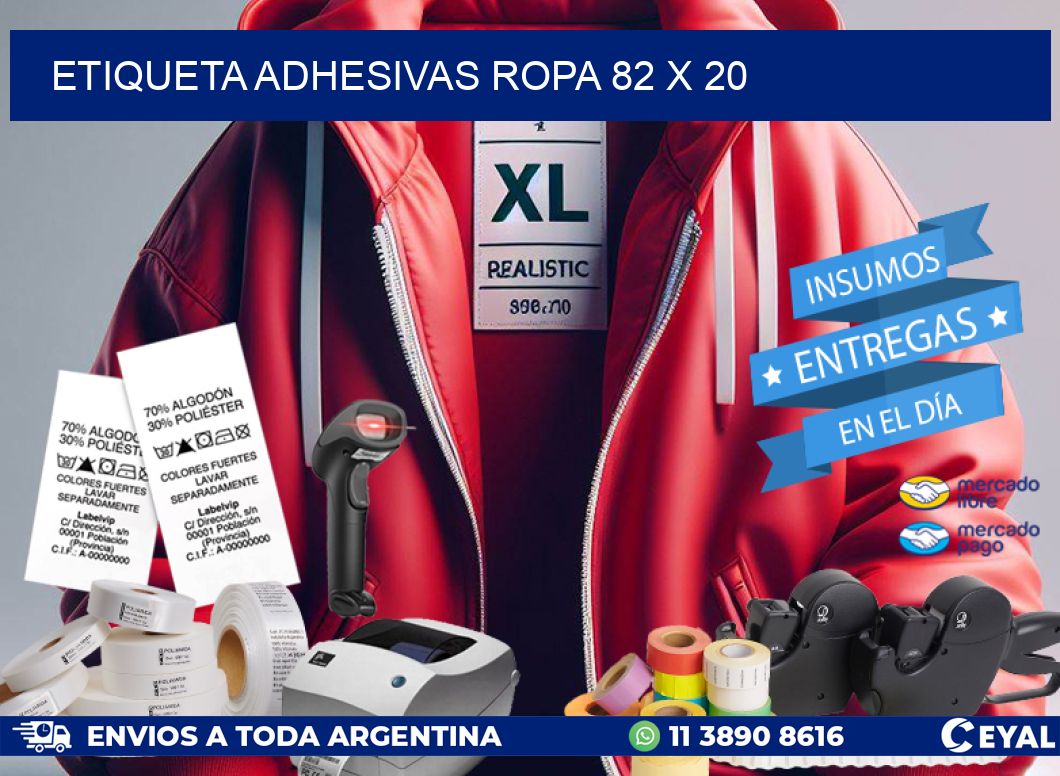 ETIQUETA ADHESIVAS ROPA 82 x 20