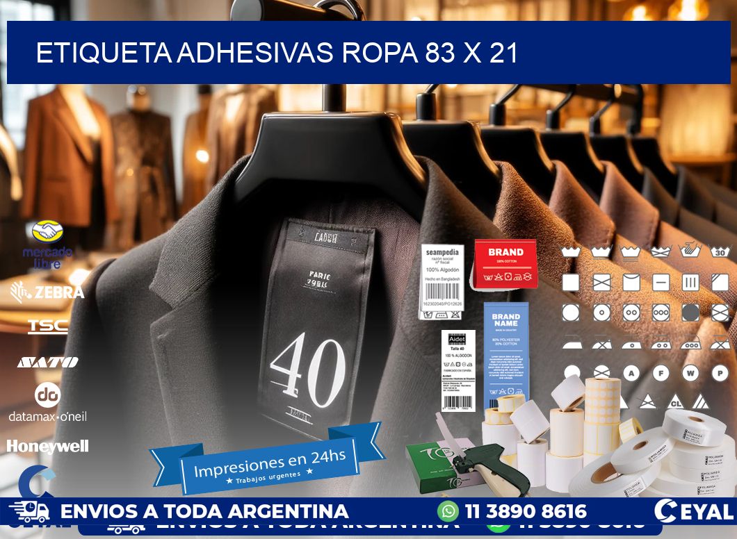 ETIQUETA ADHESIVAS ROPA 83 x 21