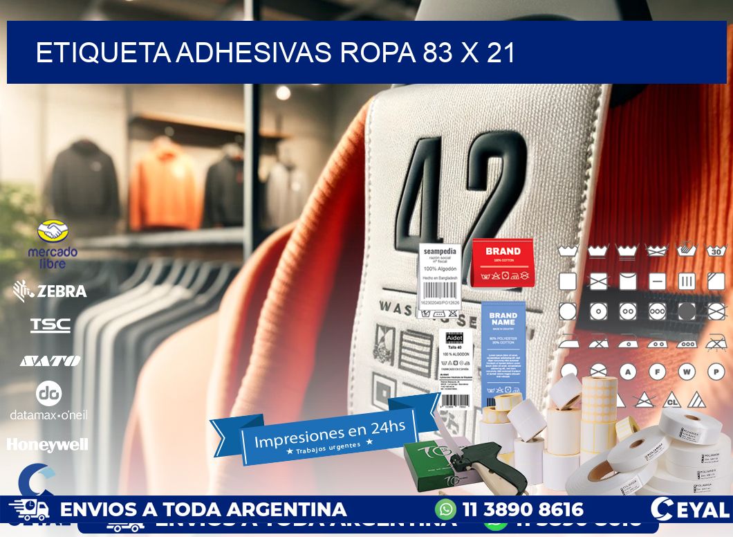 ETIQUETA ADHESIVAS ROPA 83 x 21