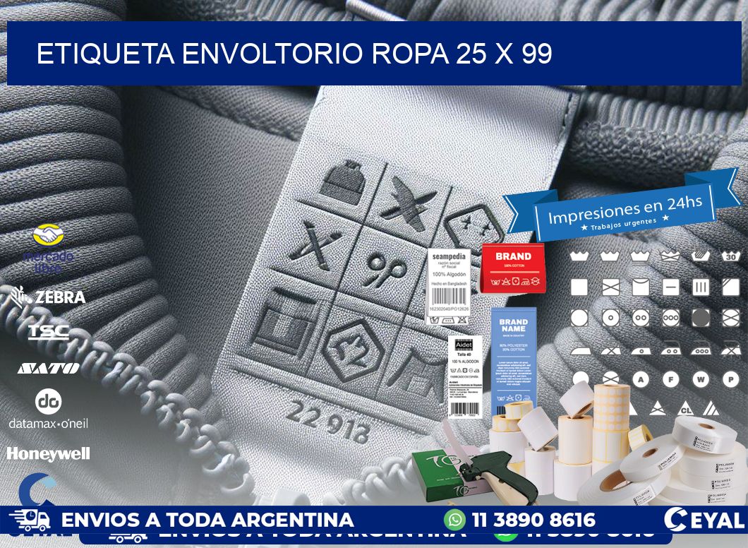 ETIQUETA ENVOLTORIO ROPA 25 x 99
