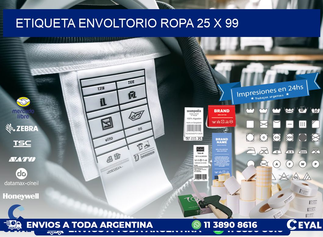 ETIQUETA ENVOLTORIO ROPA 25 x 99