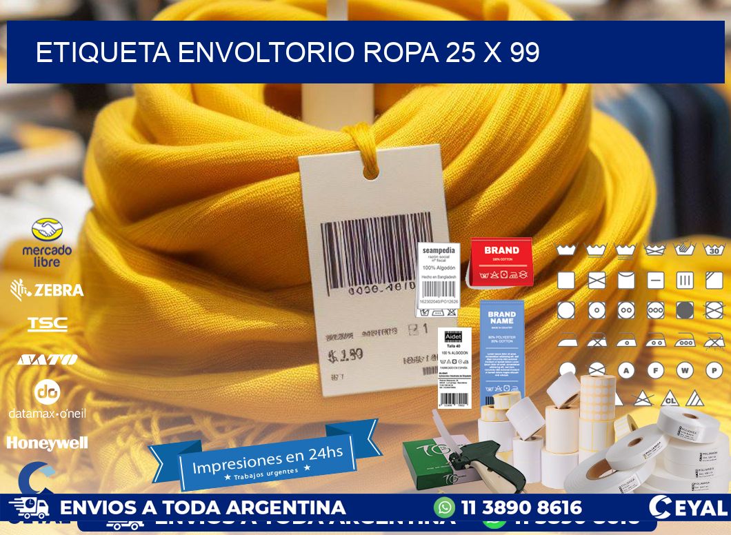 ETIQUETA ENVOLTORIO ROPA 25 x 99