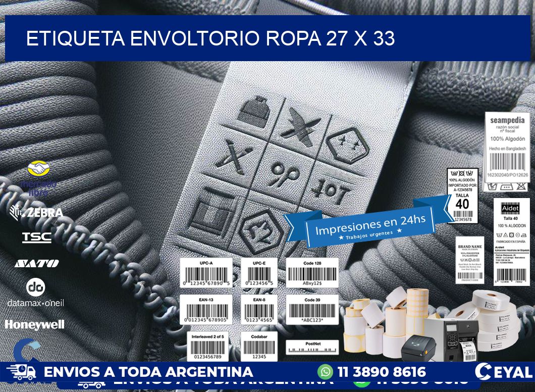 ETIQUETA ENVOLTORIO ROPA 27 x 33