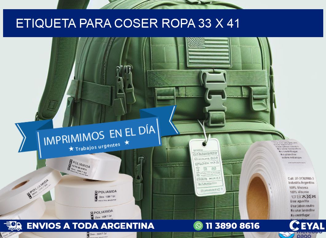 ETIQUETA PARA COSER ROPA 33 x 41
