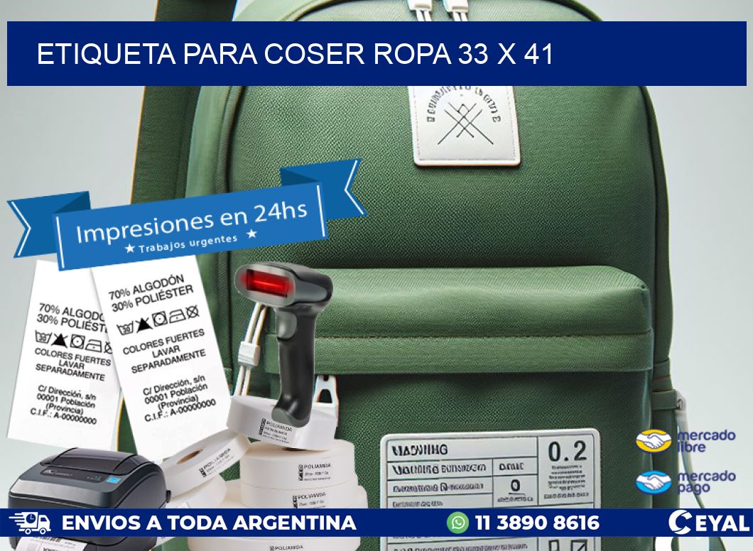 ETIQUETA PARA COSER ROPA 33 x 41