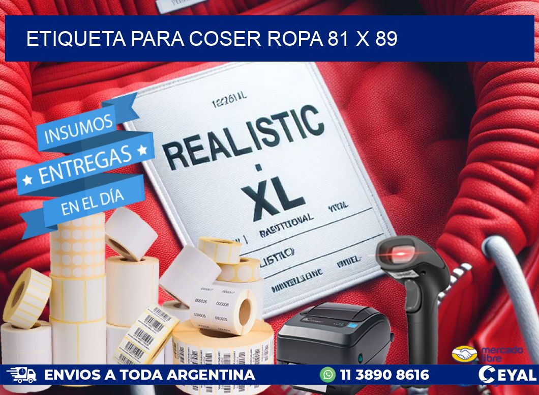 ETIQUETA PARA COSER ROPA 81 x 89