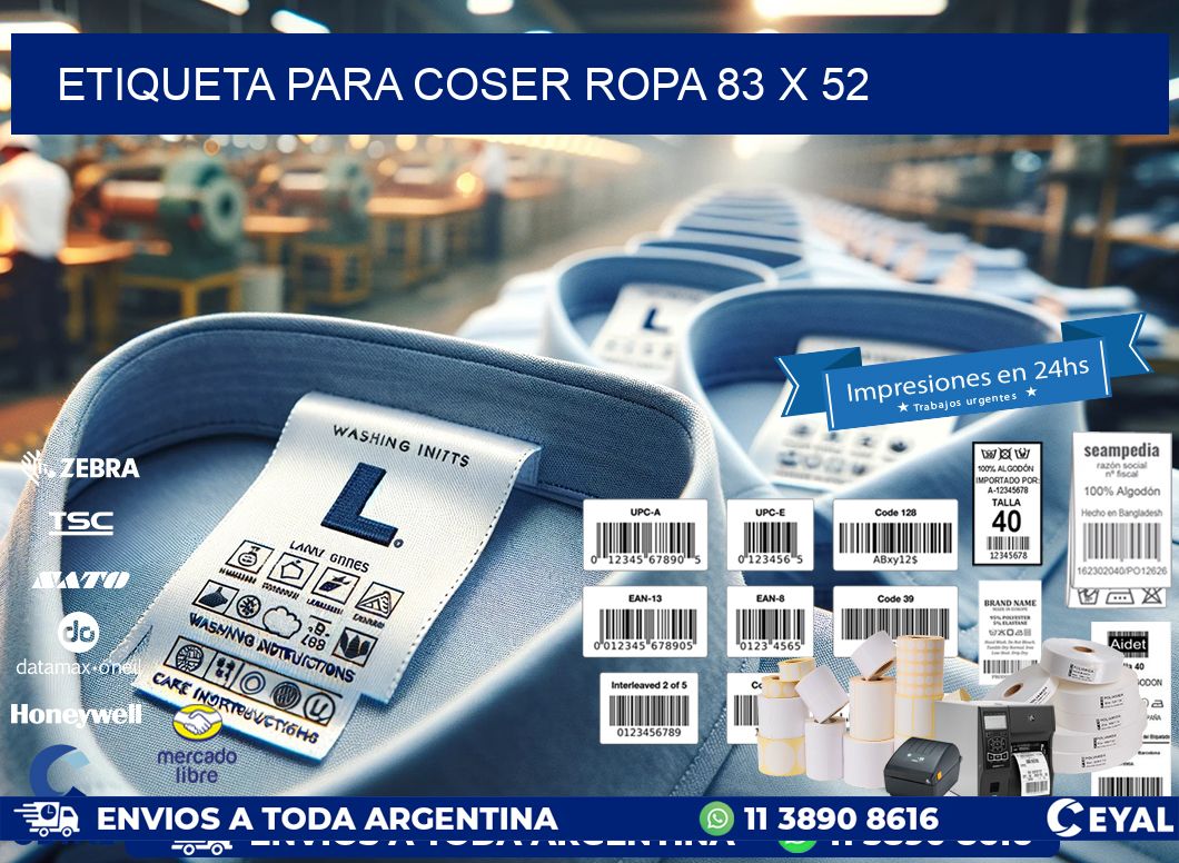 ETIQUETA PARA COSER ROPA 83 x 52