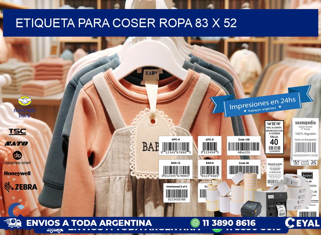 ETIQUETA PARA COSER ROPA 83 x 52