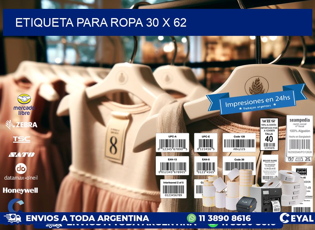 ETIQUETA PARA ROPA 30 x 62