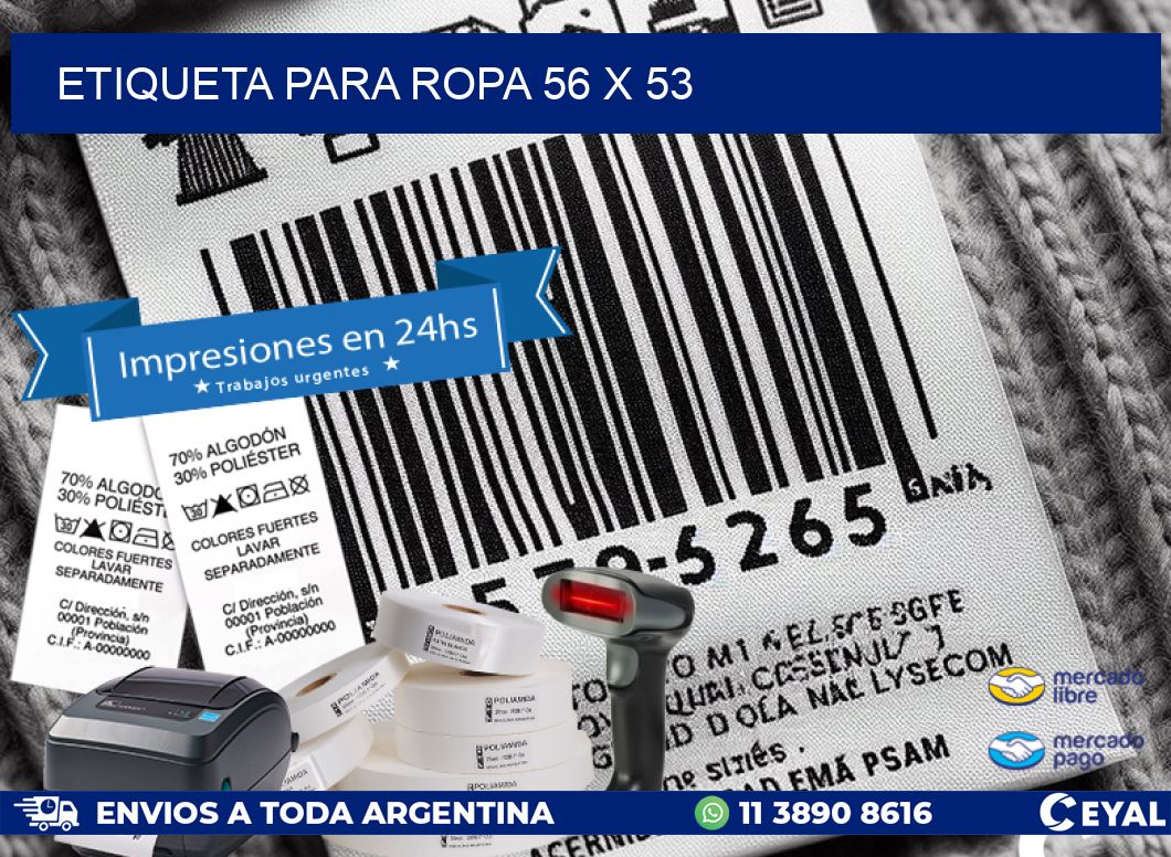ETIQUETA PARA ROPA 56 x 53