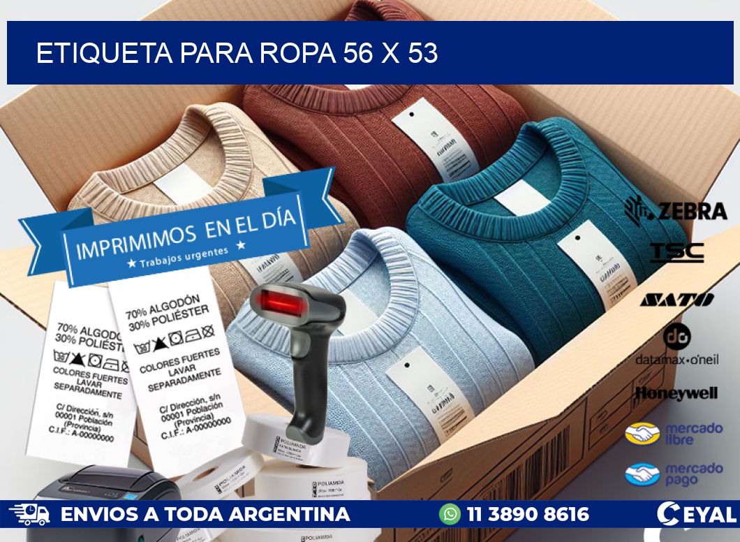 ETIQUETA PARA ROPA 56 x 53