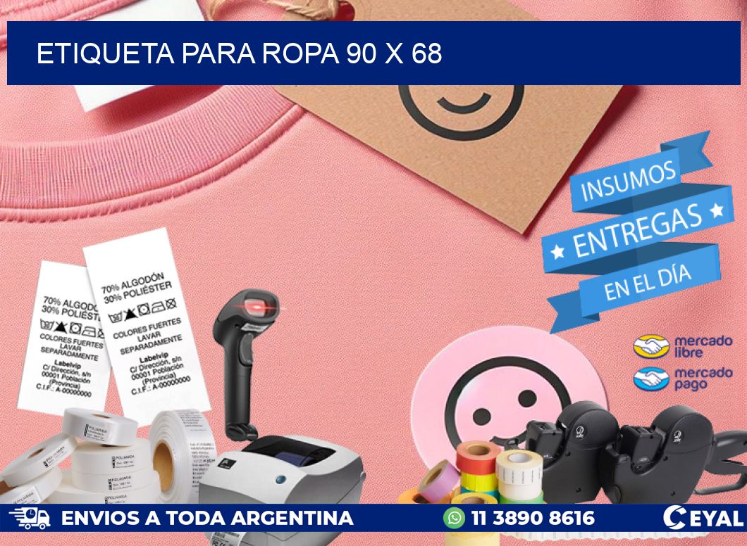 ETIQUETA PARA ROPA 90 x 68