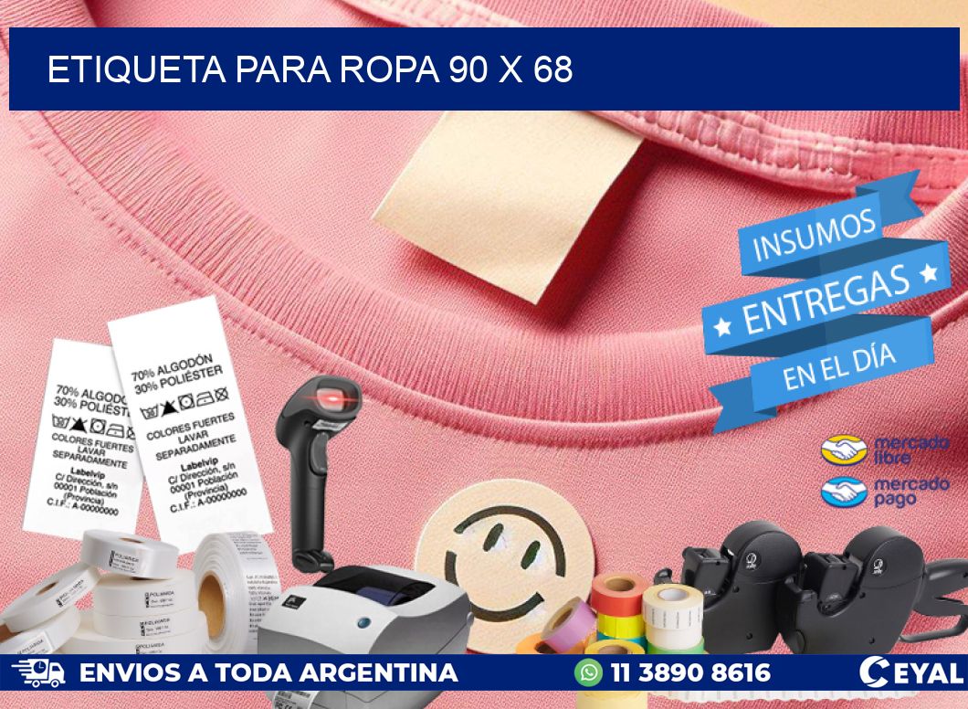 ETIQUETA PARA ROPA 90 x 68