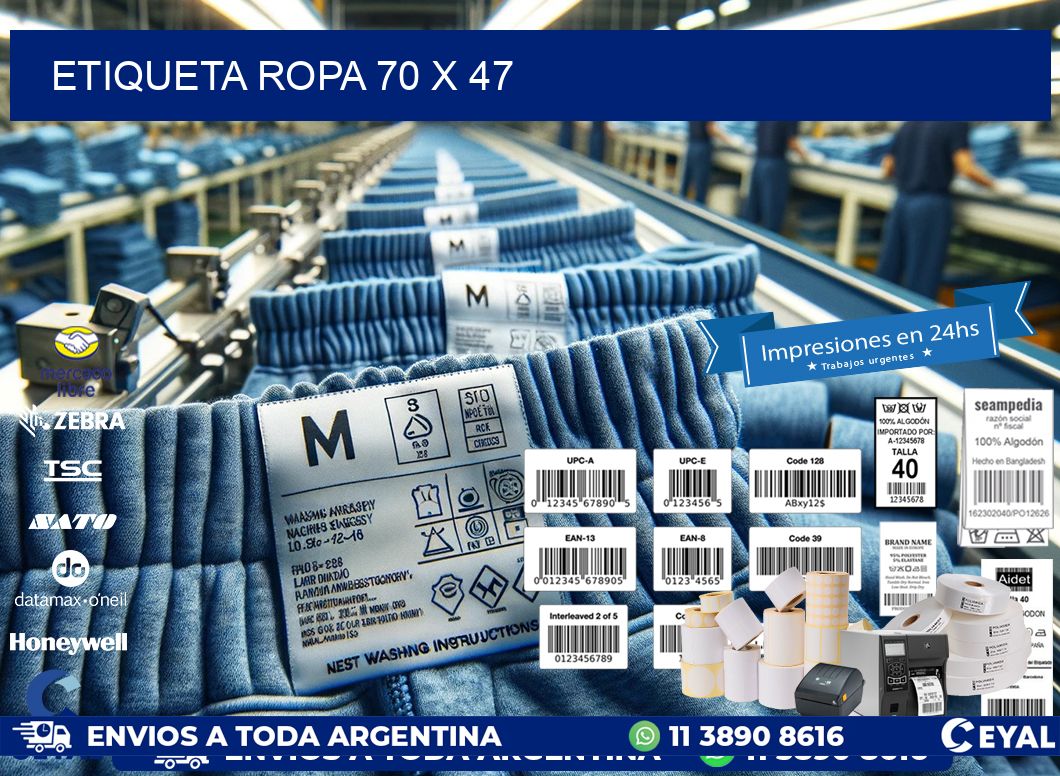 ETIQUETA ROPA 70 x 47