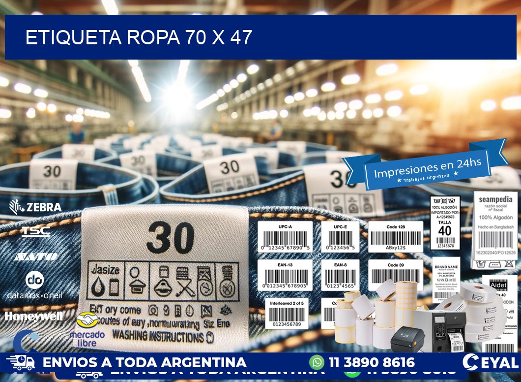 ETIQUETA ROPA 70 x 47