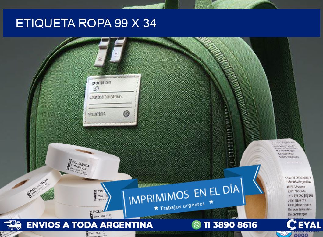 ETIQUETA ROPA 99 x 34