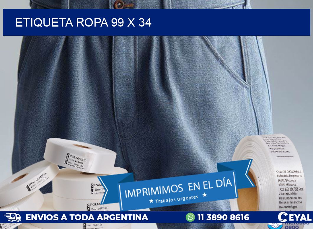 ETIQUETA ROPA 99 x 34