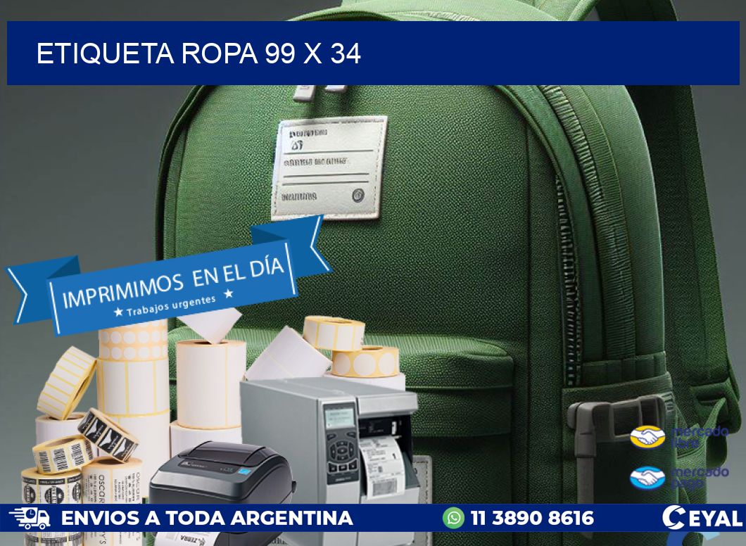 ETIQUETA ROPA 99 x 34