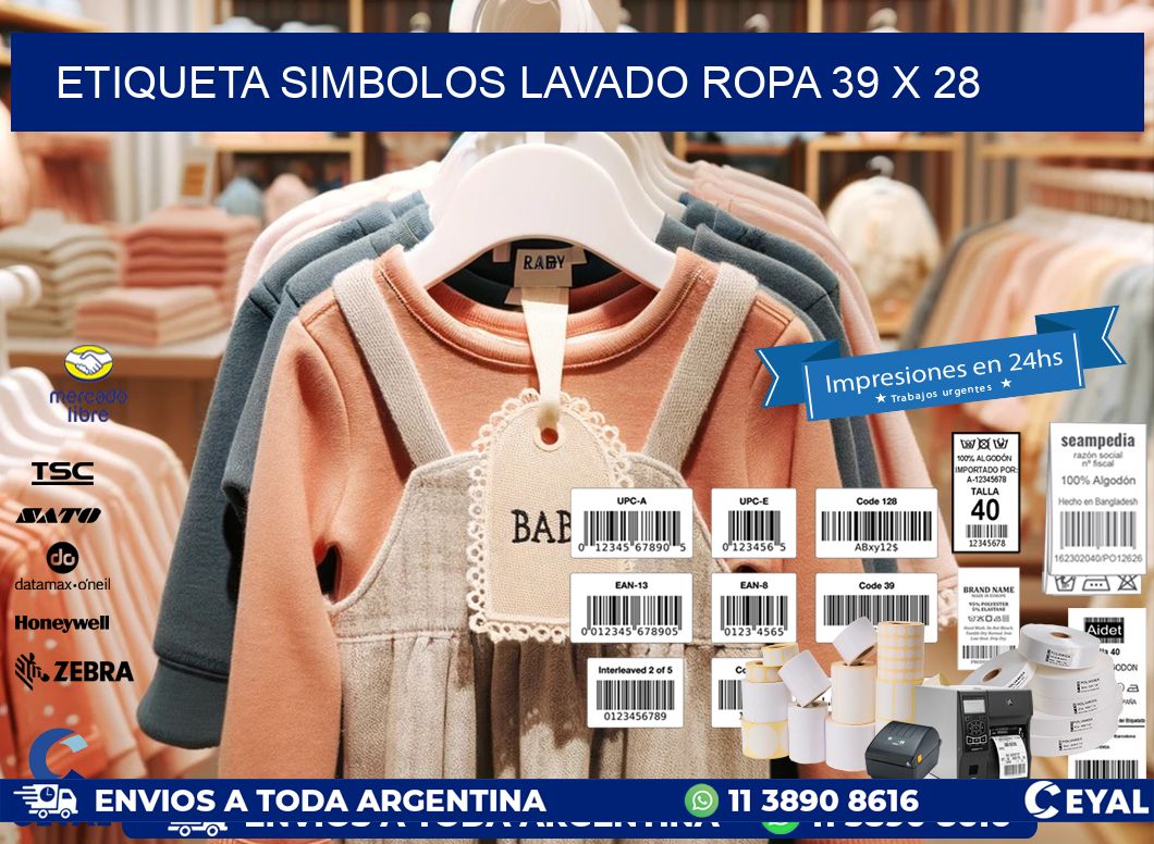 ETIQUETA SIMBOLOS LAVADO ROPA 39 x 28