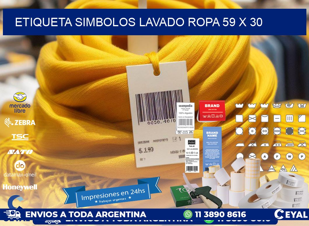 ETIQUETA SIMBOLOS LAVADO ROPA 59 x 30