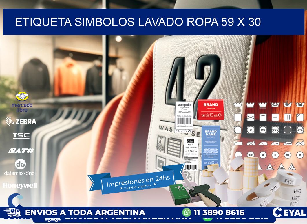 ETIQUETA SIMBOLOS LAVADO ROPA 59 x 30