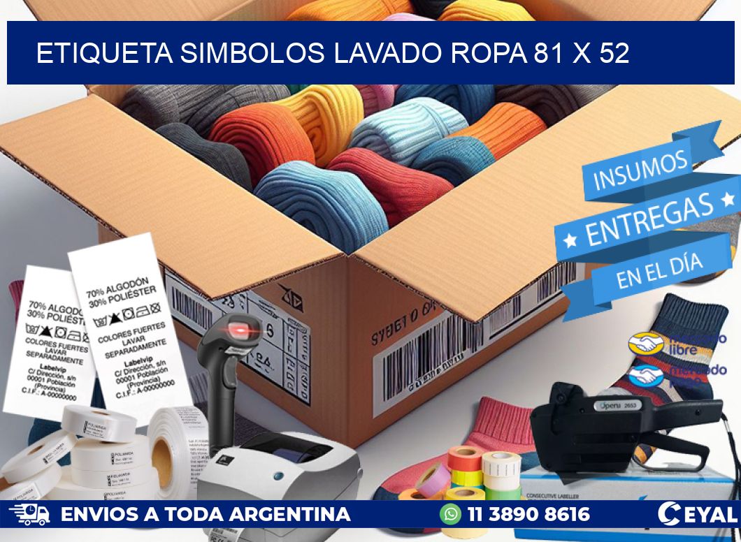 ETIQUETA SIMBOLOS LAVADO ROPA 81 x 52
