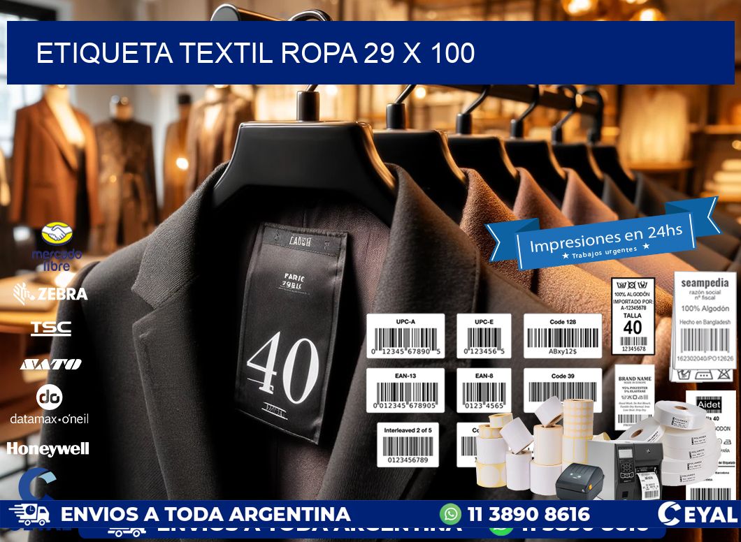ETIQUETA TEXTIL ROPA 29 x 100