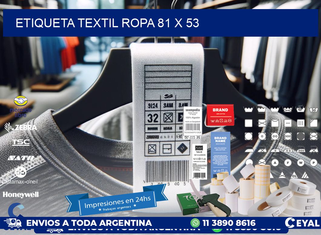 ETIQUETA TEXTIL ROPA 81 x 53
