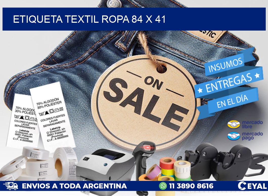 ETIQUETA TEXTIL ROPA 84 x 41