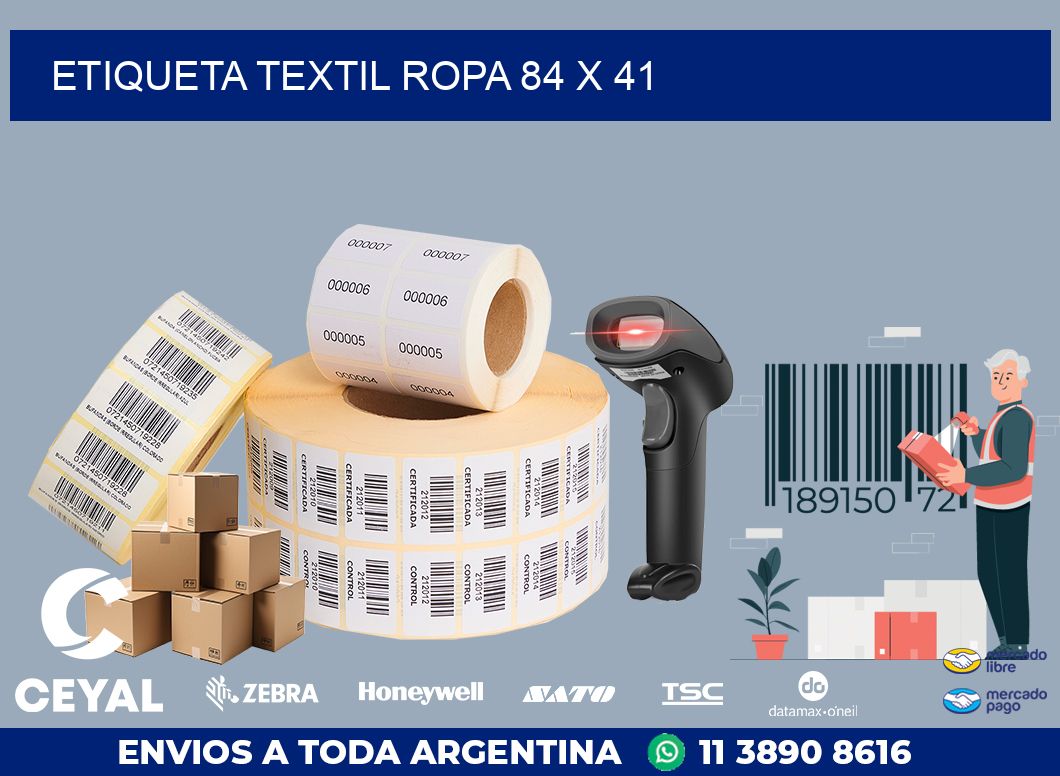 ETIQUETA TEXTIL ROPA 84 x 41