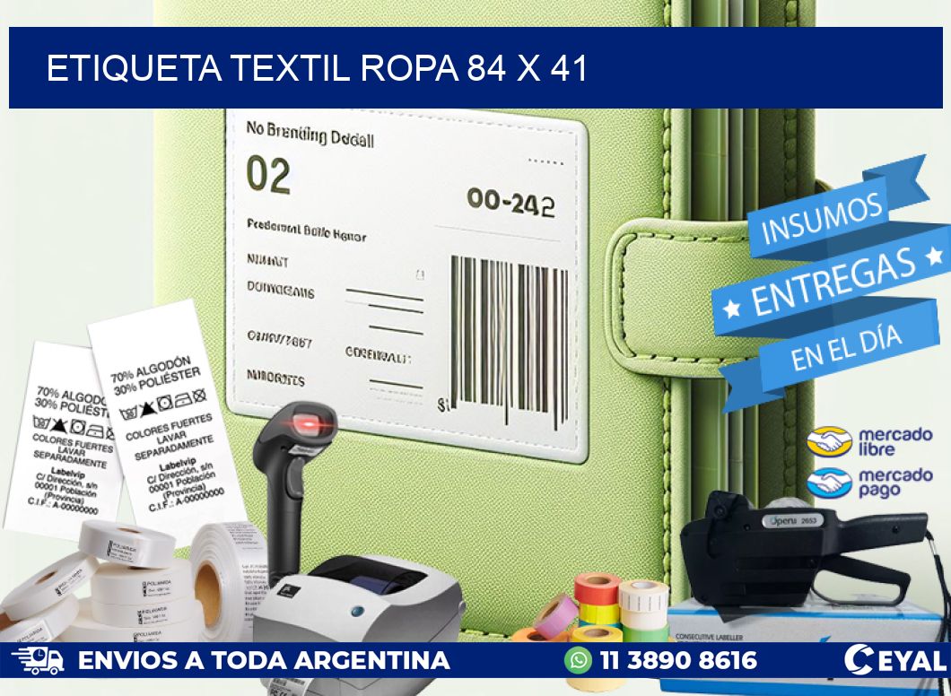 ETIQUETA TEXTIL ROPA 84 x 41
