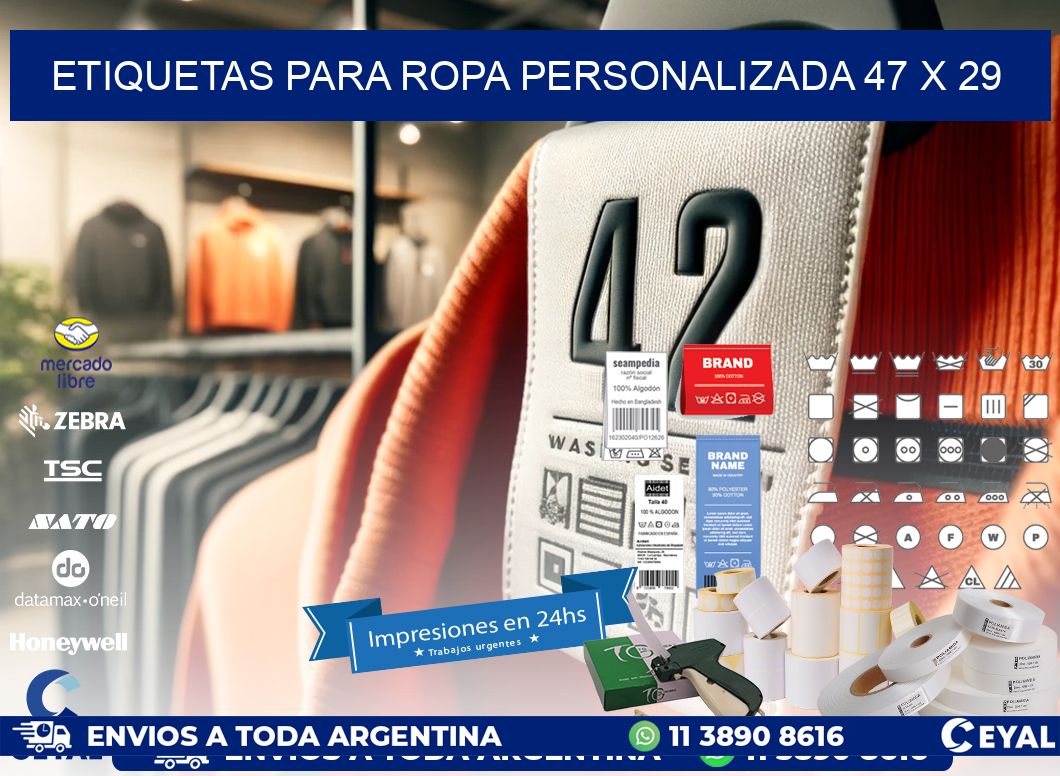 ETIQUETAS PARA ROPA PERSONALIZADA 47 x 29