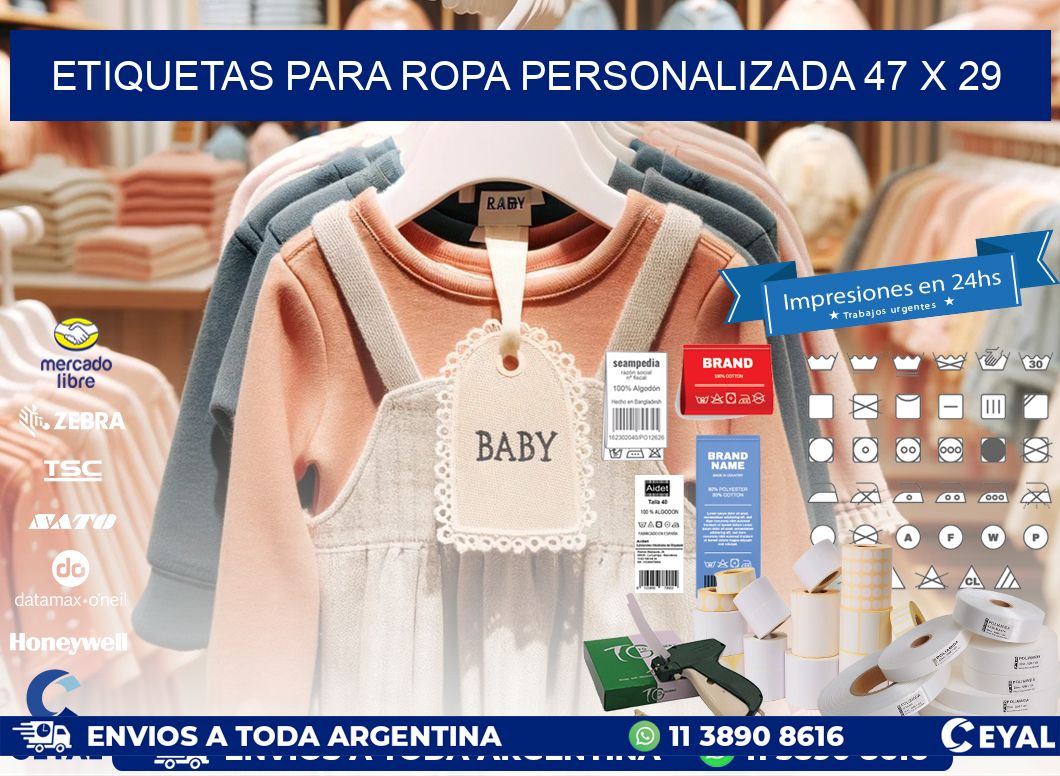 ETIQUETAS PARA ROPA PERSONALIZADA 47 x 29