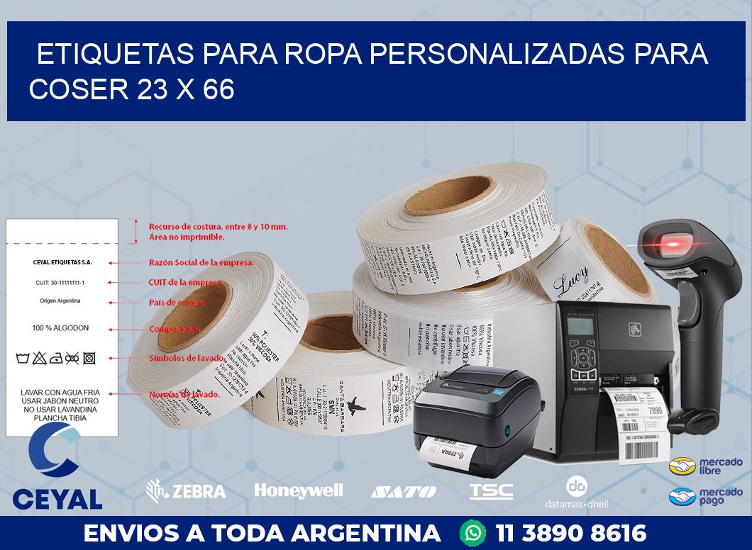 ETIQUETAS PARA ROPA PERSONALIZADAS PARA COSER 23 x 66