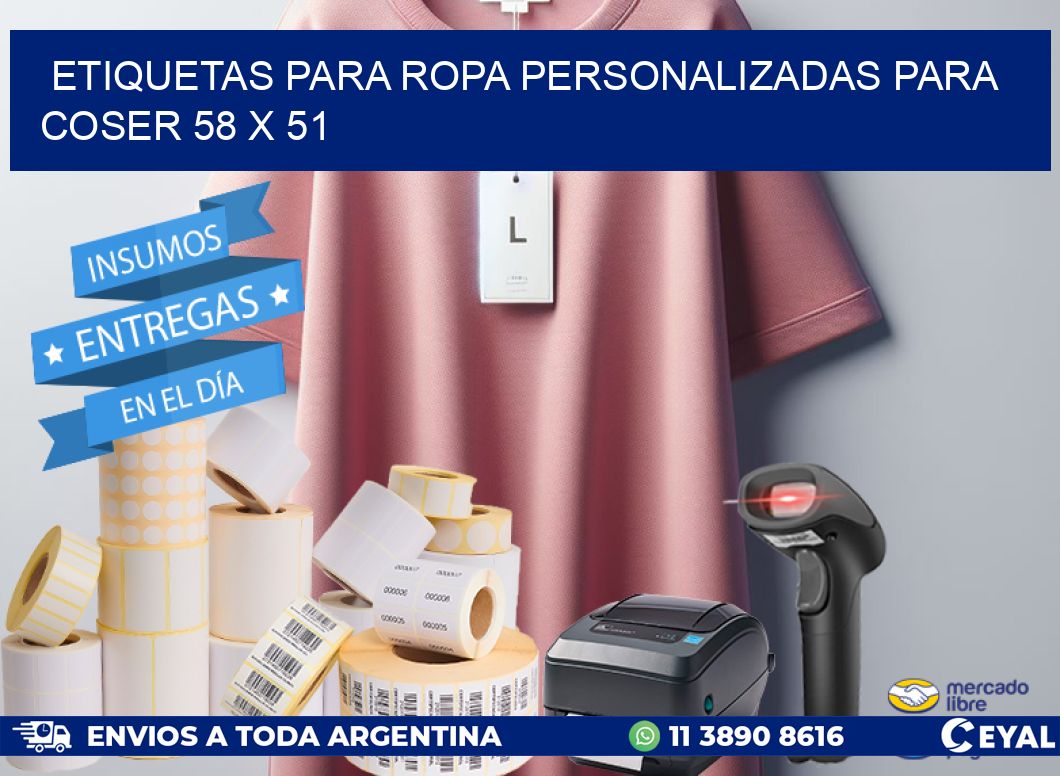 ETIQUETAS PARA ROPA PERSONALIZADAS PARA COSER 58 x 51