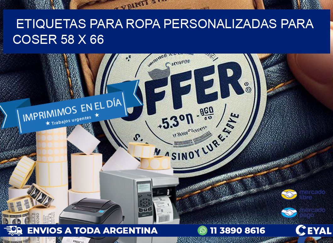 ETIQUETAS PARA ROPA PERSONALIZADAS PARA COSER 58 x 66