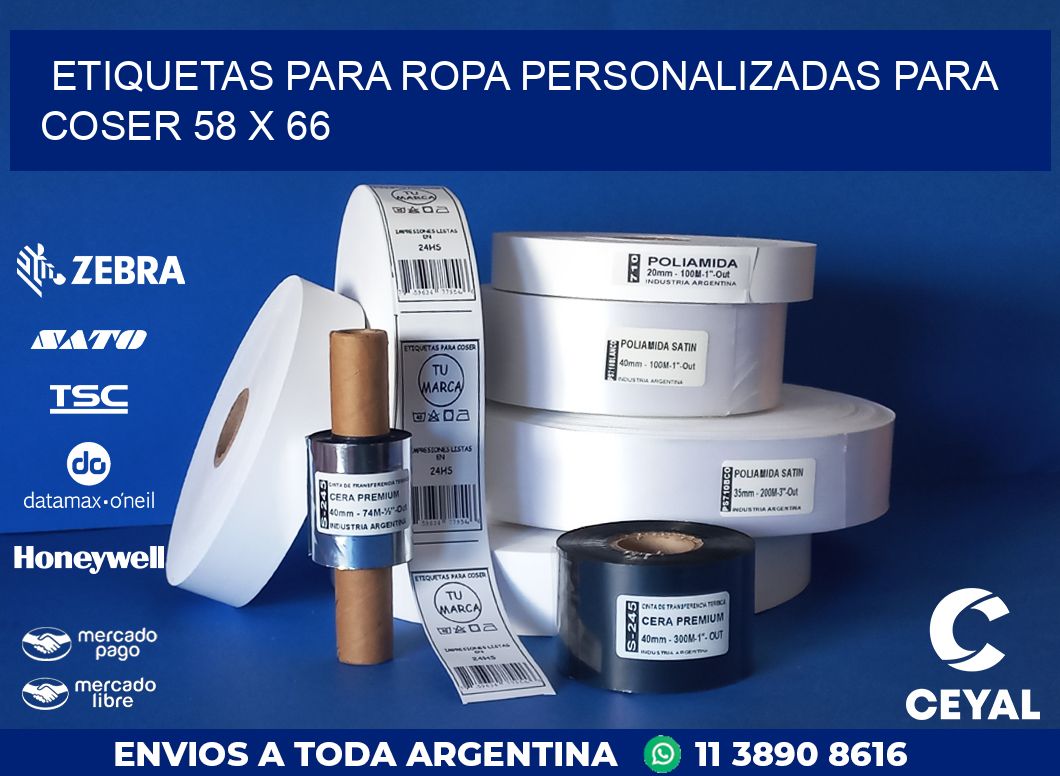 ETIQUETAS PARA ROPA PERSONALIZADAS PARA COSER 58 x 66