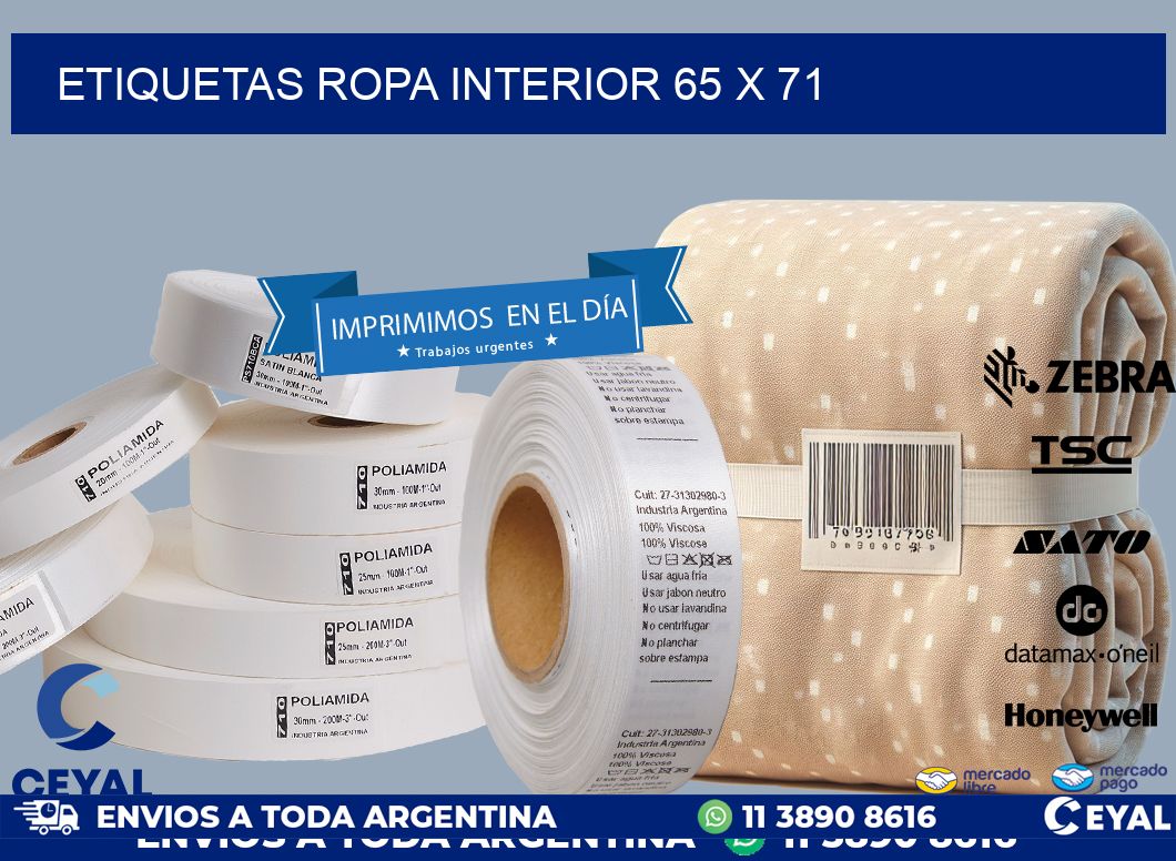 ETIQUETAS ROPA INTERIOR 65 x 71
