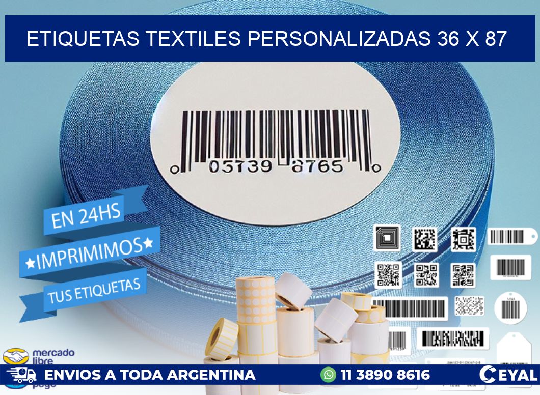 ETIQUETAS TEXTILES PERSONALIZADAS 36 x 87