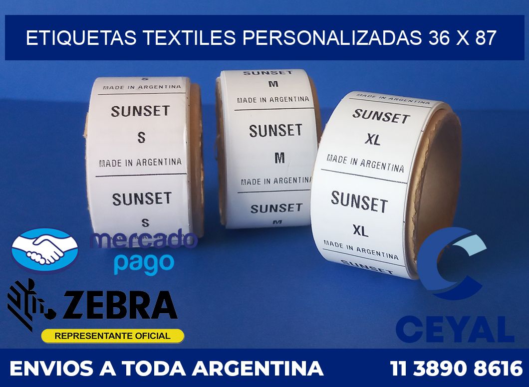 ETIQUETAS TEXTILES PERSONALIZADAS 36 x 87