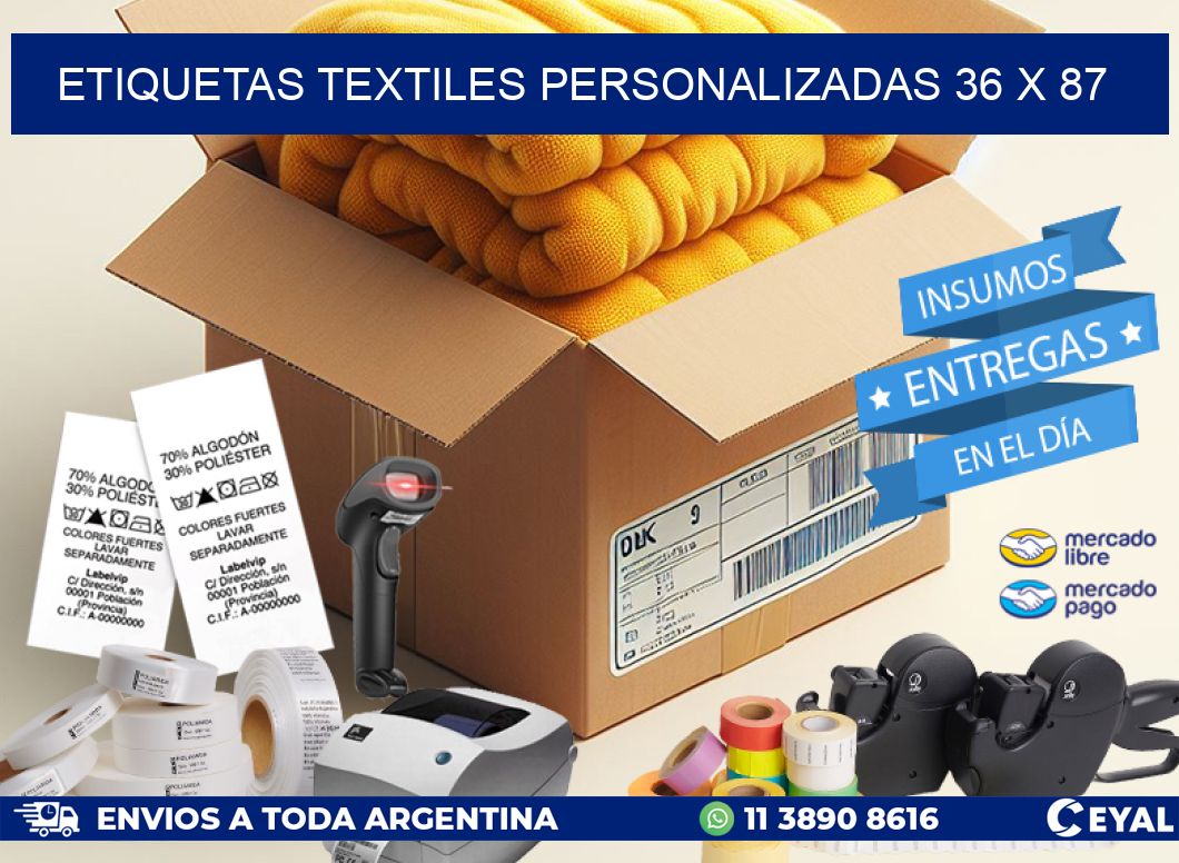 ETIQUETAS TEXTILES PERSONALIZADAS 36 x 87