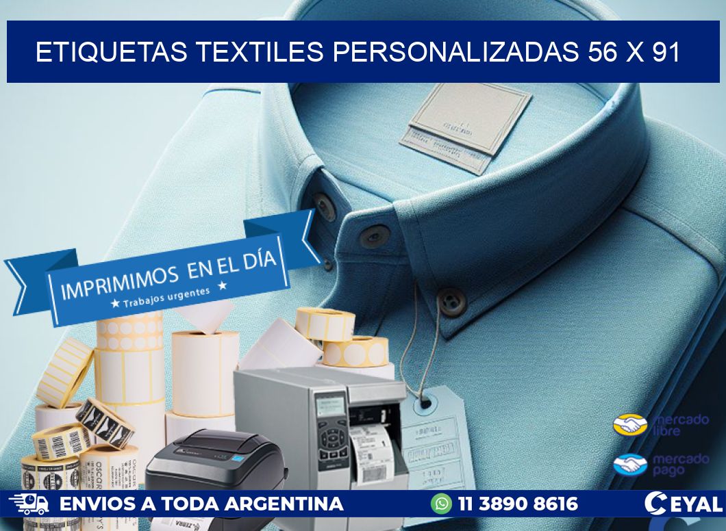 ETIQUETAS TEXTILES PERSONALIZADAS 56 x 91