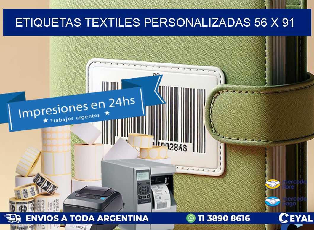 ETIQUETAS TEXTILES PERSONALIZADAS 56 x 91