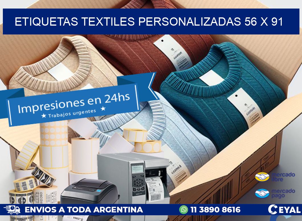 ETIQUETAS TEXTILES PERSONALIZADAS 56 x 91