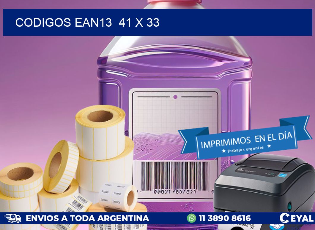 CODIGOS EAN13  41 x 33