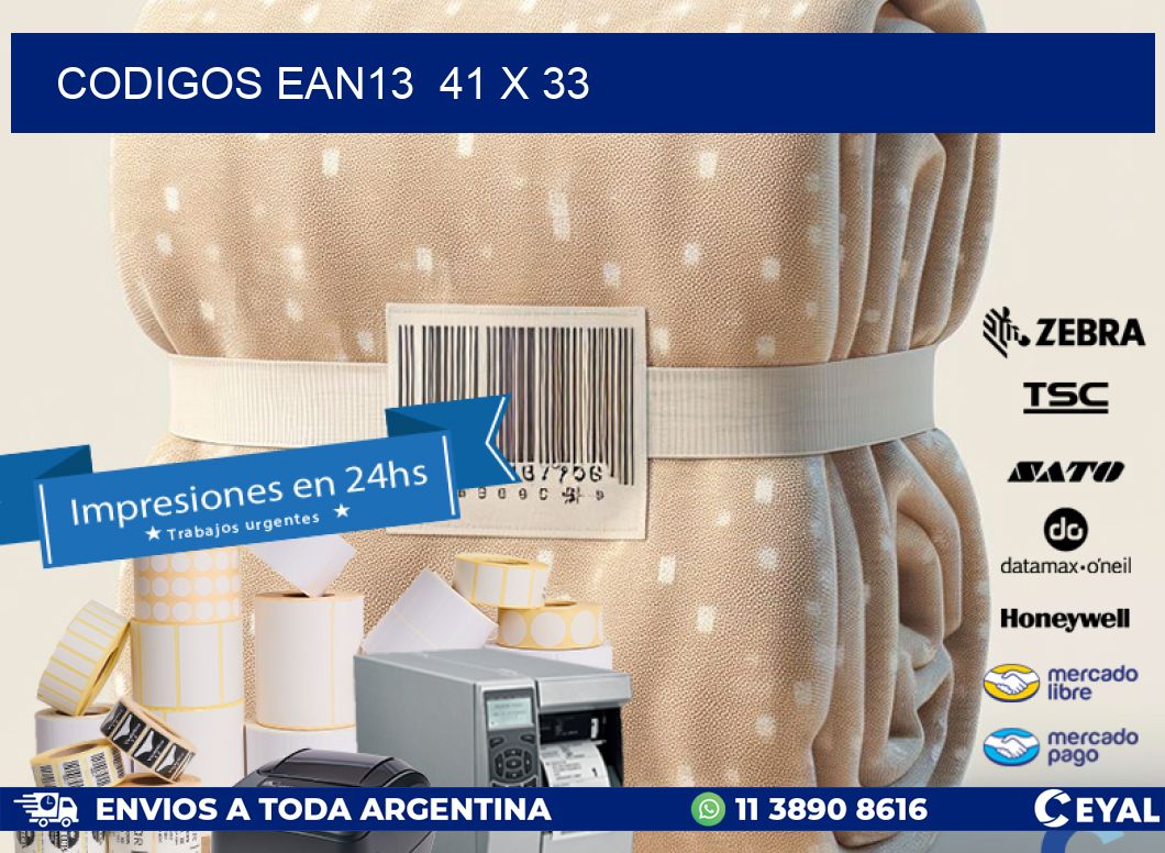 CODIGOS EAN13  41 x 33